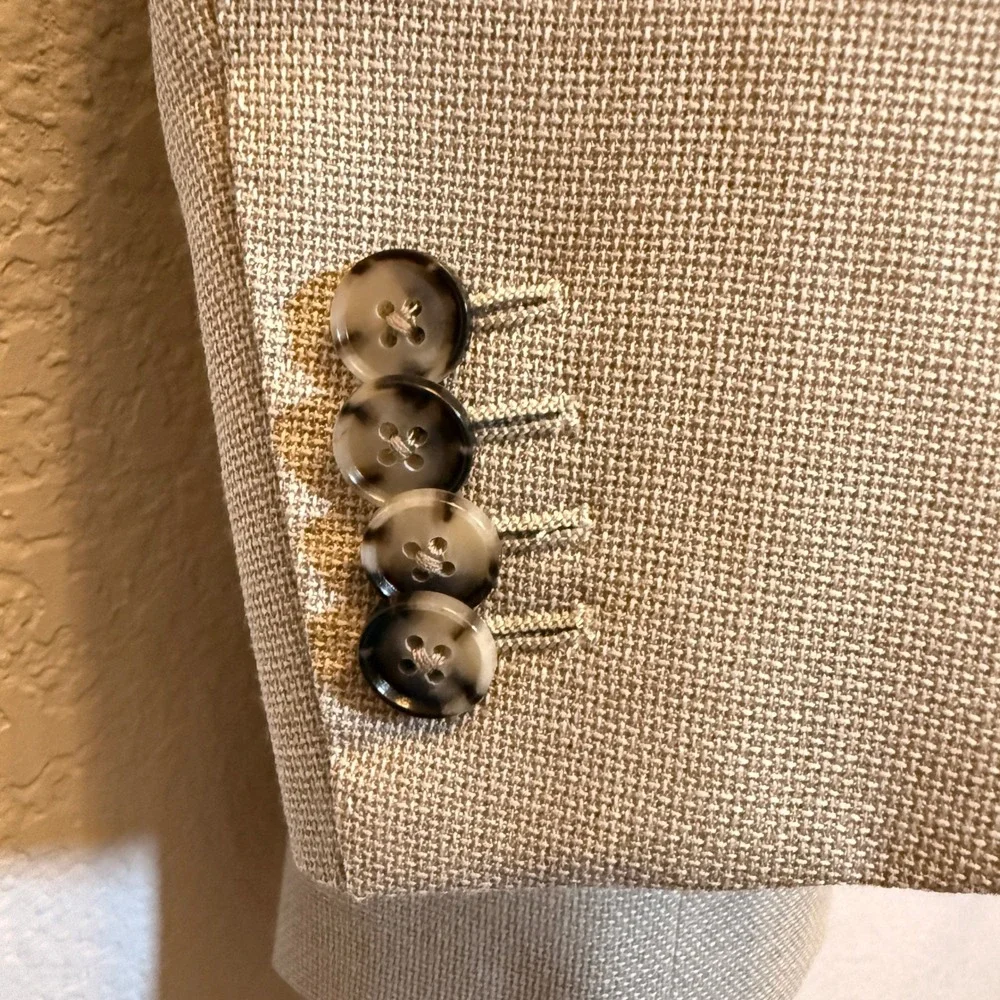 Suitsupply Vitale Barberis Canonico Wool Suit Mens 44R Beige Havana Soho Slim
